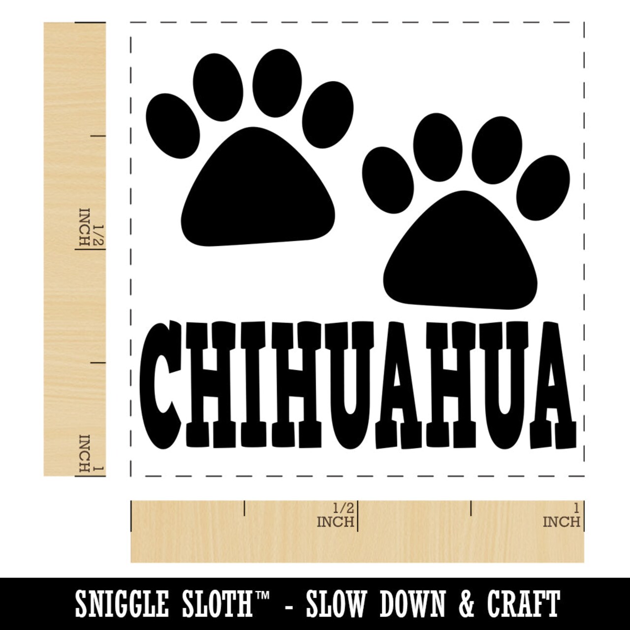 Chihuahua Dog Paw Prints Fun Text Self-Inking Rubber Stamp Ink Stamper